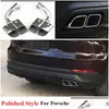 Muffler Pair Double Turbo Black Stainless Steel Pipes For Porsche Cayenne - Polished Style Exhaust Tips Drop Delivery Mobiles Motorc Dh421