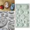 Baking Moulds Gemstones Emblems Relief Silicone Mold Fondant Cake Decorating Silicone Mold Clay Sugarcraft Chocolate Baking ToolKitchenware 230421