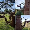 Garden Decorations 2021 Art Hanging Metal Peeking Cow Ornaments Outdoor Home Prorning Decor K7E6230W