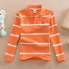 Polos Children T-shirt z długim rękawem koszule polo chłopcy paski dla dzieci Tops Baby Boy Sports Polos Teeege Boys Ubrania 231122