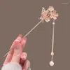 Haarspangen im japanischen chinesischen Stil, Emaille-Metall-Blumenstäbchen, Perlenquaste, Haarnadel, Shopsticks, Hanfu-Zubehör