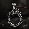 Kolye Kolyeler Vintage Vikings Ejderha Ouroboros Erkekler İçin Erkekler Paslanmaz Çelik Nordic Rune Hayvan Musafeti Mücevher Drop