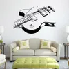 Pegatinas de pared de guitarra creativas, murales decorativos para habitación de niños, pegatinas de arte con personalidad, vinilo DIY de Pvc, calcomanía de pared con personalidad 310Z