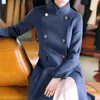 Manteau en laine véritable réversible pour femme, fausse fourrure, automne et hiver, cachemire, Double boutonnage, manteaux longs de haute qualité, veste féminine 231122