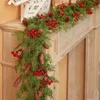 Kerstversiering PARTY JOY 2M Pine Vine Garland met rode bessen Rotan Home Party Muur Deur Decor Boomversieringen Kerstkrans 231122