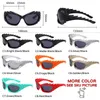 Lunettes de soleil Spike Rectangle Lunettes de soleil Femmes Vintage Marque de luxe Design Mode Hip Hop Punk Wrap Around Lunettes de soleil Hommes Y2K Sports Shades J230422