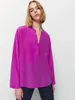 Blouses Femmes Femmes 2023 Mode Été Lâche Couleur Unie Chemise À Manches Longues Vintage Tout-Match Casual Femmes Chemises Blusas Chic Tops