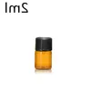 Amber Glass Essential Oil E Liquid Bottles 1 2 3 5 Ml Glass Teströr Injektionsflaska med plastpropp svart täcke vguuu