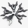 Kolye Kolyeleri Doğa Siyah Safra Taşı Hematit Oyma Ox Head Sagacts Kolye Boncuk Takımları Metal Yapımı DIY Mücevher Aksesuarları Toptan