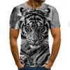 Hommes t-shirts amusant Animal graphique T-shirt 3D imprimé garçons vêtements mode Harajuku hauts été décontracté col rond chemise