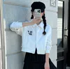 Women's Polos Designer 2023 Early Spring New Silk Edge Patch Letter POLO Collar Casual Short Coat Women Y8KR 837A