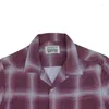 Men's Casual Shirts Blue Red Brown WACKO MARIA Long Sleeve Men Women High Quality Hawaiian Check Open Collar Tops 23ss Buttons