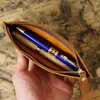 Cross-Border Leather Pen Bag College Top Layer Crazy Horse Handmade Coin Purse Student Stationery Storage In