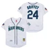 Mitchell e Ness Retrocesso Jersey de beisebol Mariners Ken Griffey Jr. Martinez Seattle Edgar Ichiro Suzuki Brewers Robin Yount Milwaukee Hank Aaron Molitor Tamanho S-4XL