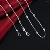 Chains 925 Sterling Silver Necklace 16/18/20/22/24 Inch Fine Round Bead Chain For Women Fashion Party Jewelry Christmas Gift