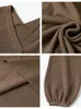 Robes décontractées robe de pull pour femmes automne hiver V-col