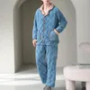Nachtkleding voor heren Dikke pyjama's voor heren Winterloungekleding Pluche warme jas Koraalfleecebroek Set voor gezellige homewear