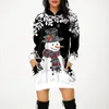 Casual Kleider Für Frauen 2023 Winter Langarm Weihnachten Thema Gedruckt Sweatshirt Kleid Warme Weibliche Kleidung Dame Street Fashion Weihnachten