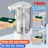 Badaccessoireset Smart Touchless Automatische afwasmiddeldispenser voor aanrecht 550 ml Hoge capaciteit Wasmiddel besparen Vloeibaar wasmiddeldispenser 231122