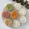 Stampi da forno 4 pezzi / set Stampo ottagonale per conigli Mooncake Set di metà autunno Festival Fai da te Pressione manuale Fondente Torta di luna Stampo Strumento di decorazione 230421