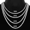 Hiphop 18k Gold Iced Out Diamond Chain Necklace Cz Moissanite Tennis Chain Necklace for Men and Women