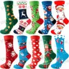 Мужские носки 2023 Новые стильные рождественские носки для женщин с милым рисунком оленя и снежинки Рождественский подарок Носки Рождественский подарок Мужские носки Размер 37-44 T231122