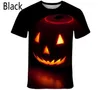 T-shirt da uomo Costume di Halloween Testa di zucca Teschio T-shirt da uomo a maniche corte 3D T-shirt da marea