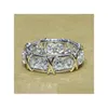 خواتم الزفاف خواتم VECALON 3 ألوان GEM Simmated Diamond CZ RING FIRE FOR