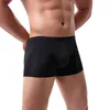 Caleçons Boxer pour hommes culottes en soie glacée respirant sans couture sous-vêtements sans trace taille basse solide Boxershorts Ultra-minces Boxers