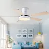 Ventilador de teto moderno com luzes, ventilador com controle remoto, lâmpada para decoração de quarto, resfriamento de ar com cinco lâminas