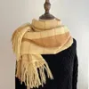 Halsdukar Fashion Winter Plaid Scarf Female Autumn och allt British Classic Imitation Cashmere Sha 231121