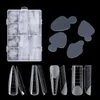 False Nails 192pcs Duet System Nail Dual Forms96pcs Reusable Acrylic Adhesive Pad French Nail Tips Guide for Extension Mold DIY Tools 231121