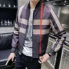 Mens North Face Jacket 2023 Spring och Autumn New Baseball Collar Plaid tryck Brand Casual Men's Coat Stor mode