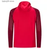 Gym kleding hoodie print gym jas mannen sport voetbal training herfst winter lente sweatshirt patchwork mouw ritsloopjassen t230422