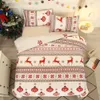 Bettwäsche-Sets Weihnachten Schneeflocke Tröster Set Home Bettbezug Warm El Decor King Queen Single 231122