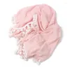 Cobertores bebê algodão macio recebendo cobertor tricô bolas de cabelo borla toalha de banho nascido pogal adereços infantis