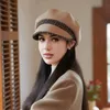 Berets Unisex Autumn Winter sboy Caps Men And Women Warm Tweed Octagonal Hat For Male Detective Hats Retro Flat chapeau 231122