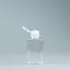 Bouteille en plastique PET de 60 ml avec capuchon rabattable, bouteille de forme carrée transparente pour démaquillant, désinfectant pour les mains jetable Shlhv