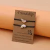 Link Bracelets 2pcs 약속 친구 플래티넘 도금 한 부부 자매 자매 어머니 어린이 팔찌를위한 우정 선물