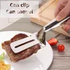 Andra köksverktyg Rostfritt stål Steak Clip Pancake Barbecue Spatula Clip BBQ Tongs Stek Fisk Spatula Clip Bröd Klipp Hushåll Köksverktyg 230422