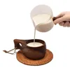 マグカップ手作りの木製ミルクカップアカシアウッドコーヒーマグタッセを持ち運ぶロープハンドルキャンプドリンクウェアカップアーティファクトキッチンツール231121