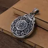 Pendants Luxury Hollow Peony Flower Pendant For Lady Choker Accessories Retro Buddhist Scriptures Mantra Buckle Necklace Women Jewelry