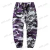 Calças masculinas camuflagem calças militares calças de carga homens hip hop skate babador calças gerais ins rede com bdu high street jogger calças t231122