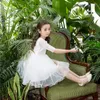 Robes d'anniversaire pour filles, tenue blanche à demi-manches, à fleurs, vêtements de fête de mariage, pour enfants de 3 4 6 8 10 12 ans, RKF174009