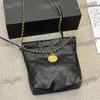 Mini Crossbody Women 22 Shoulder Bag Black Lettered Luxury Designer Bag Gold Hardware Caviar Leather Quilted Handbag Classic Handheld Fanny Pack Key Pouch 20cm