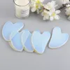 Heart Shaped Jade Gua Sha Tool Facial Massager Natural Opalite Stone Guasha Board Scraper Neck Face Skincare Tool Beauty Anti Aging