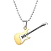 Chains Music Guitar Pendant Couple Necklace Large Fashion Women's Long Necklaces 2023 Modian In The Goth Kpop Man