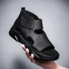 Sandálias cyytl mass moda de verão em couro hightop plataforma mostra chinelos masculinos sapatos de praia de tornozelo luxuoso esporte ao ar livre 230421