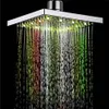 1PC Shower Head Square Head Light Rain Water 26 Home Bathroom LED Auto Changing Shower 7 Colors For Bathroom Dropship Apr12219d