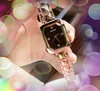 Fábrica Bee Relógios femininos de bateria de quartzo rosa ouro prata lazer aço inoxidável highend suíça pequeno quadrado canto mostrador pulseira relógio Montre De Luxe